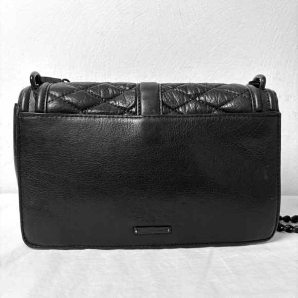 REBECCA MINKOFF Quilted Love Leather Crossbody Bag Purse Luxury Minimalist - Picture 14 of 17